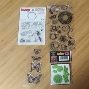 4 Sets of Clear Rubber Stamps for Crafting